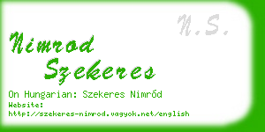 nimrod szekeres business card